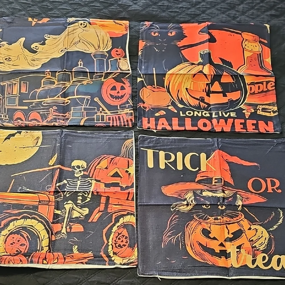 Nwt Halloween Themed Pillow Covers 18x18